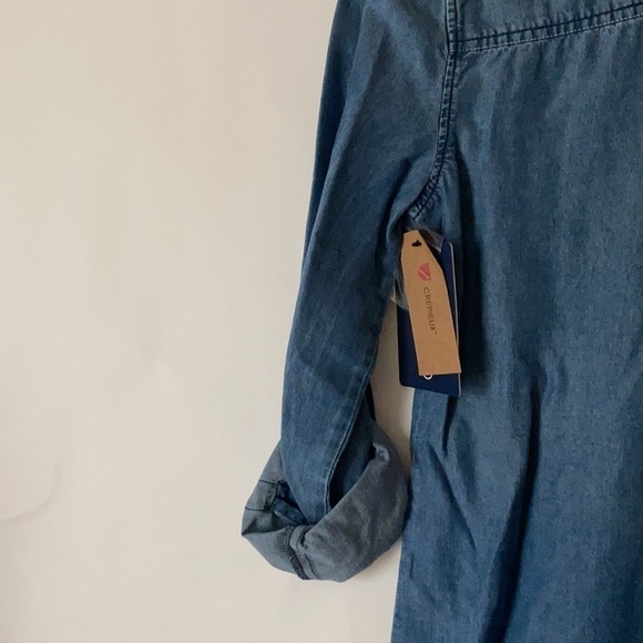 Cremieux Size XS Jade Chambray Women’s Long Sleeves Blouse Denim Jeans - Picture 14 of 15